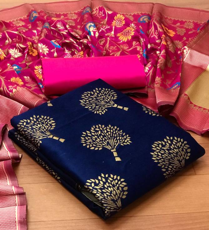 Minakari Banarasi Silk 1 Fancy Festive Wear Dress Material Collection